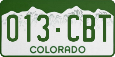 CO license plate 013CBT