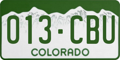 CO license plate 013CBU