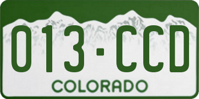CO license plate 013CCD