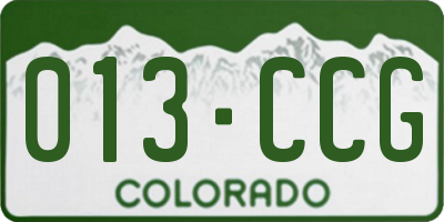 CO license plate 013CCG