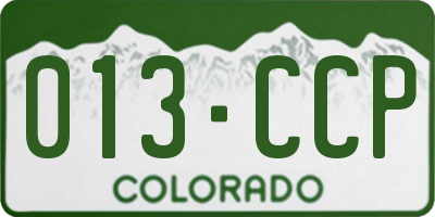 CO license plate 013CCP