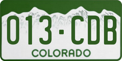 CO license plate 013CDB