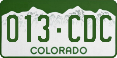 CO license plate 013CDC