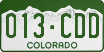 CO license plate 013CDD
