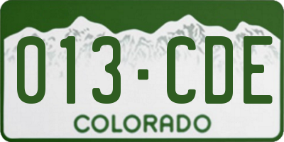 CO license plate 013CDE