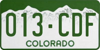 CO license plate 013CDF