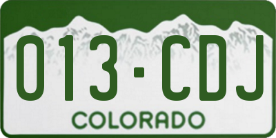 CO license plate 013CDJ