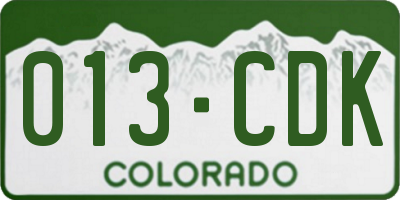 CO license plate 013CDK