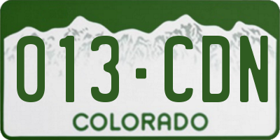 CO license plate 013CDN