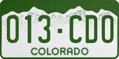 CO license plate 013CDO