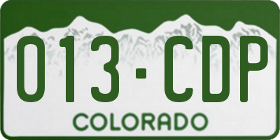 CO license plate 013CDP