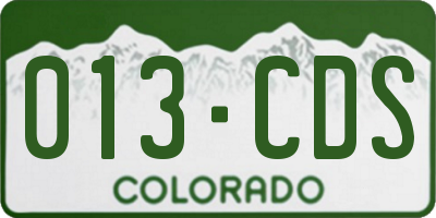 CO license plate 013CDS