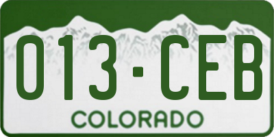 CO license plate 013CEB