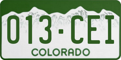 CO license plate 013CEI