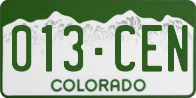 CO license plate 013CEN