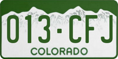 CO license plate 013CFJ