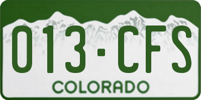 CO license plate 013CFS