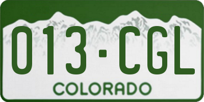 CO license plate 013CGL