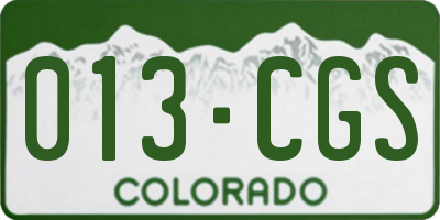 CO license plate 013CGS