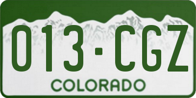 CO license plate 013CGZ