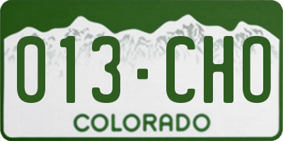 CO license plate 013CHO