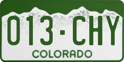 CO license plate 013CHY
