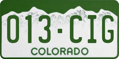 CO license plate 013CIG
