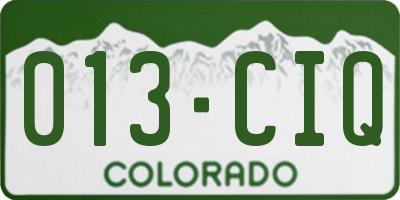 CO license plate 013CIQ