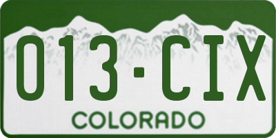 CO license plate 013CIX