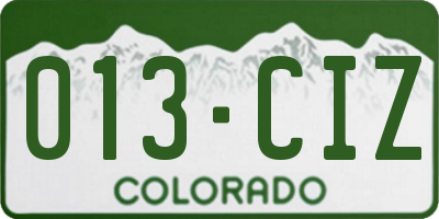 CO license plate 013CIZ
