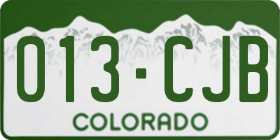 CO license plate 013CJB