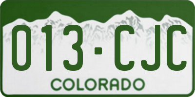CO license plate 013CJC