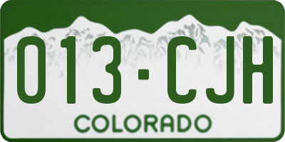 CO license plate 013CJH