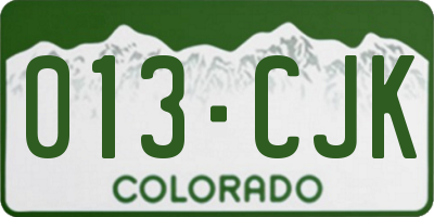 CO license plate 013CJK