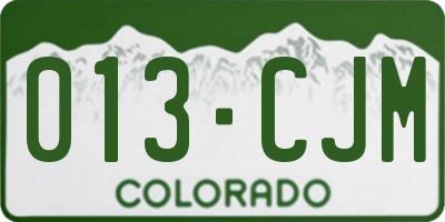 CO license plate 013CJM
