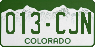 CO license plate 013CJN