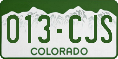 CO license plate 013CJS