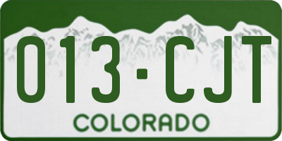 CO license plate 013CJT