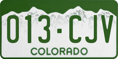 CO license plate 013CJV