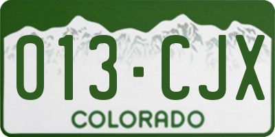 CO license plate 013CJX