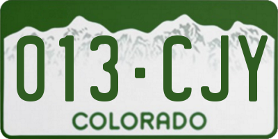 CO license plate 013CJY