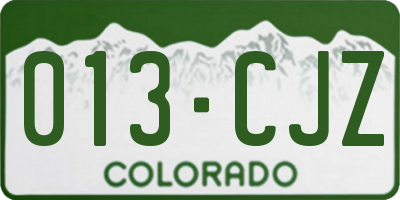 CO license plate 013CJZ