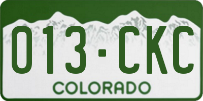 CO license plate 013CKC