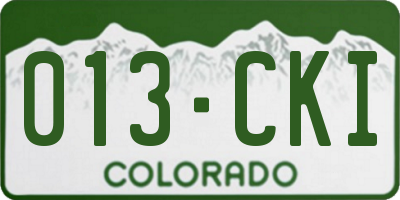 CO license plate 013CKI