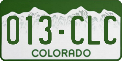 CO license plate 013CLC