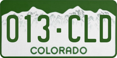 CO license plate 013CLD