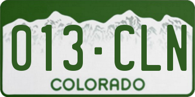 CO license plate 013CLN