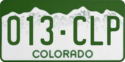 CO license plate 013CLP