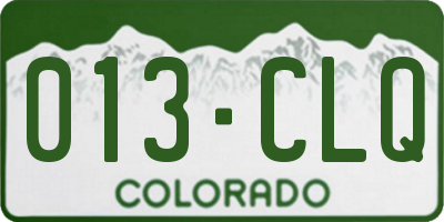 CO license plate 013CLQ