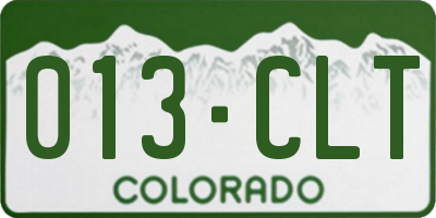 CO license plate 013CLT